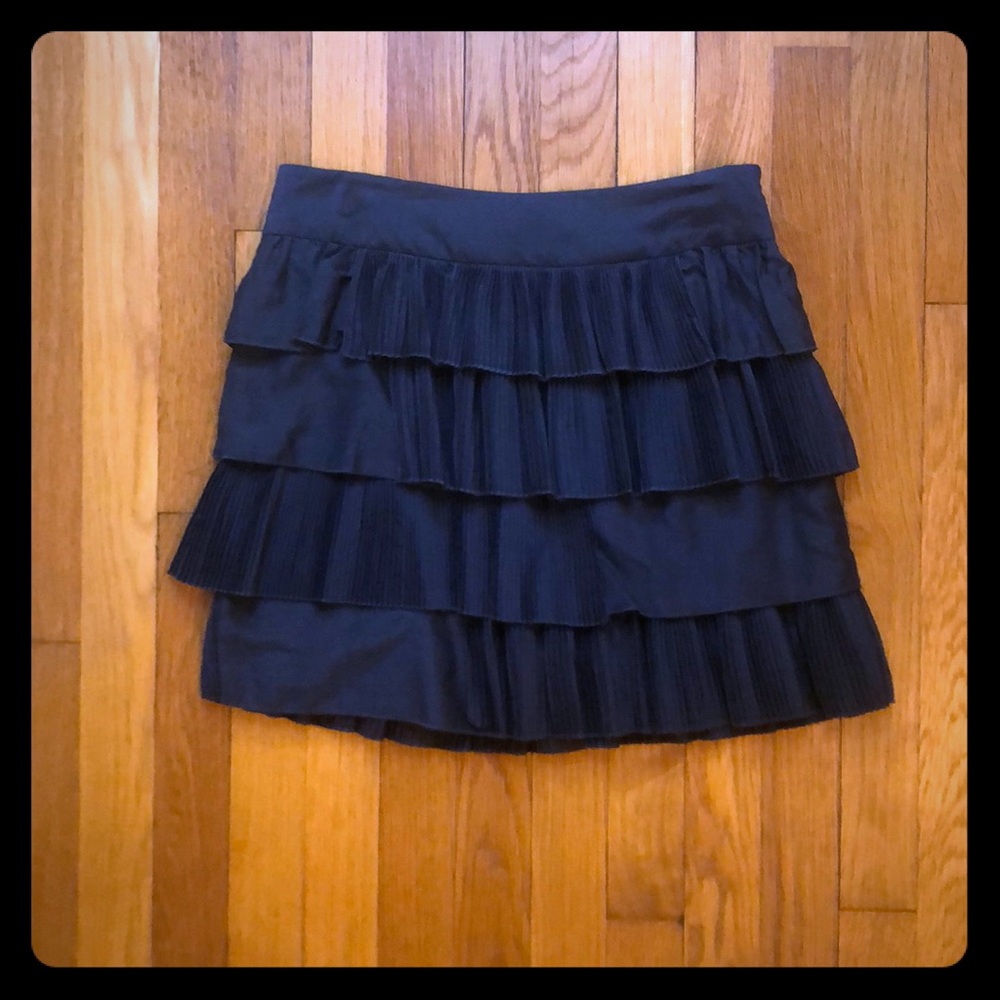 Black ruffle party skirt
